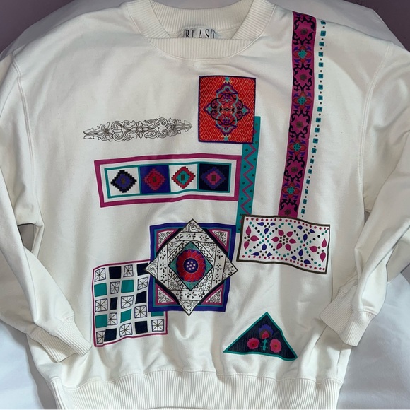 Vintage Retro Sweatshirt Pattern 90s Crewneck Size Petite Large - Picture 3 of 4